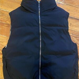 Bershka black and white reversible puffer vest